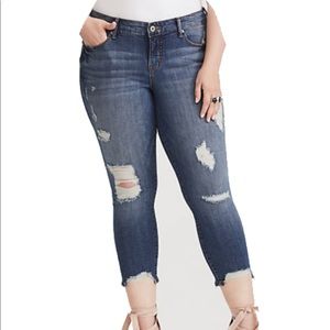 Torrid Distressed Skinny Ankle Jeans 16